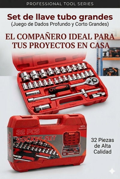 LLAVE TUBO SET 32 PIEZAS 8 AL 32MM