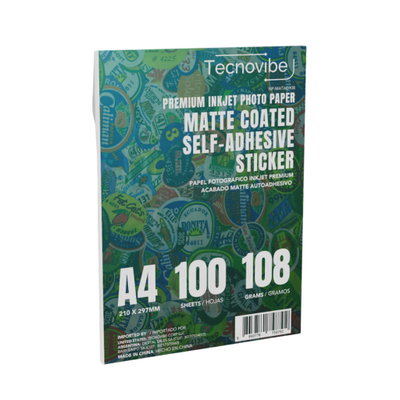 RESMA PAPEL ADHESIVO MATE 108GR X100U TECNO