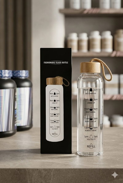 BOTELLA DE VIDRIO 1LT MOTIVACIONAL