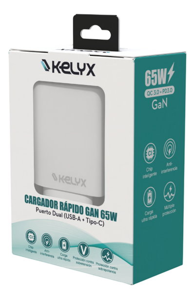 CARGADOR CEL KELYX 65W USB C+A