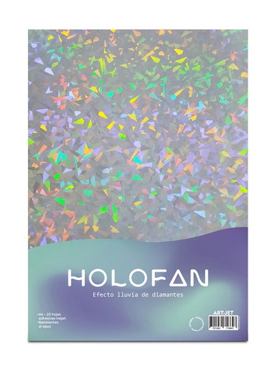 RESMA PAPEL ADHESIVO HOLOFAN LLUVIA DE  DIAMANTES X20U