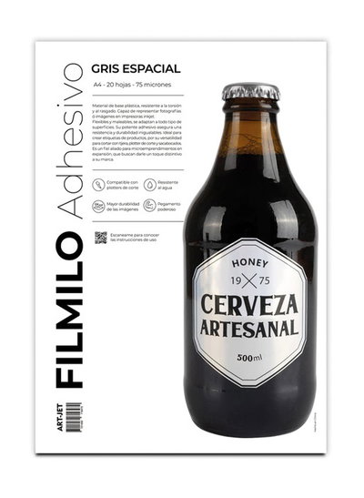 RESMA FILMILO ADHESIVO GRIS ESPACIAL X20U