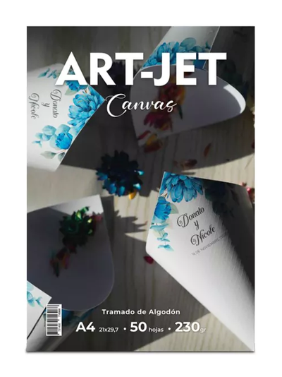 RESMA PAPEL CANVAS TRAMADO  DE ALGODON 230GR X50U