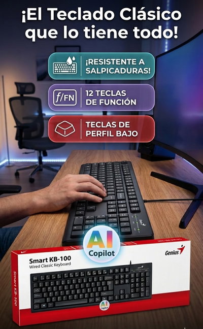 TECLADO GENIUS KB-100 BLACK USB