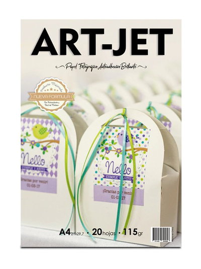 RESMA PAPEL ADHESIVO BRILLANTE 115GR X20U ARTJET