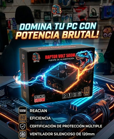 FUENTE PC +80PLUS 500W RAPTOR BRONZE