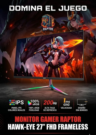 MONITOR LED 27" RAPTOR HAWK EYE IPS 200HZ