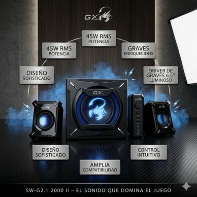 PARLANTE GENIUS 2.1 SW-G2.1 2000 II 45W