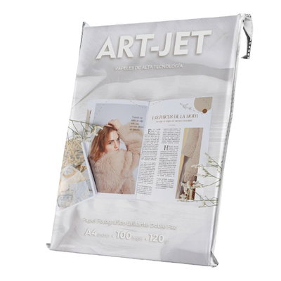 RESMA PAPEL BRILLANTE DOBLE FAZ 120GR X100U ARTJET
