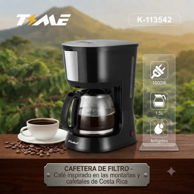 CAFETERA DE FILTRO 1,5L 1000W TIME 