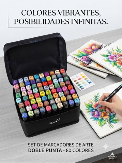 MARCADORES DOBLE PUNTA X80 PCS