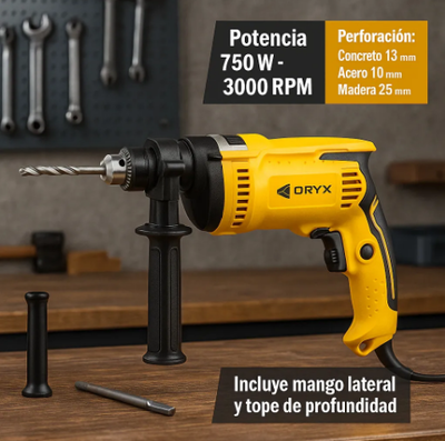 TALADRO DE IMPACTO 750W 3000 RPM ORYX