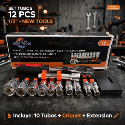 LLAVE TUBO SET 12 PIEZAS 8 AL 24MM