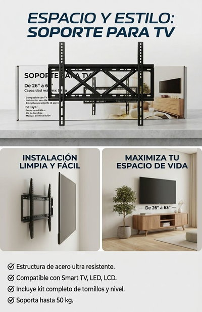 SOPORTE TV 26 A 63 FIJO 
