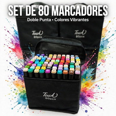 MARCADORES DOBLE PUNTA X80 PCS