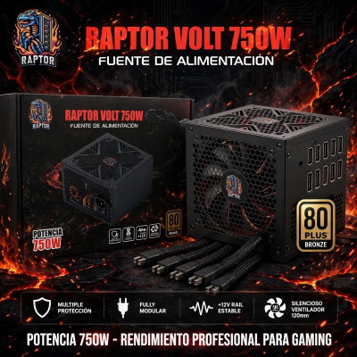 FUENTE PC +80PLUS 750W RAPTOR BRONZE