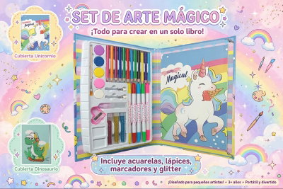 SET LIBRO DE COLOR CON BRILLANTINA