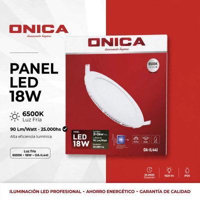 PLAFON PANEL LED 18W REDONDO EMBUTIR