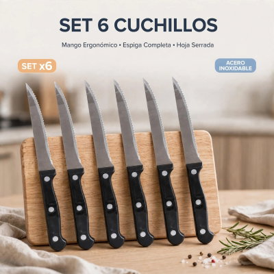 CUCHILLOS SET X6 UNIDADES