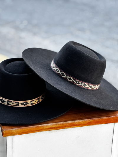 Sombrero Paño Ala 10 Negro con Guarda