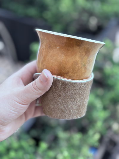 Mate calabaza C/posa de cuero 