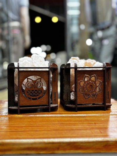 Lampara MDF Calada de Sal del Himalaya