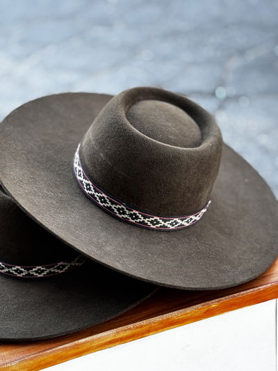 Sombrero Paño Ala 10 Marron con Guarda