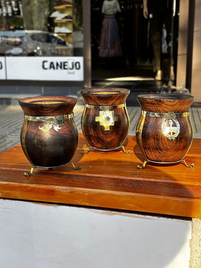 Mate Madera bocon c/pie Alpaca