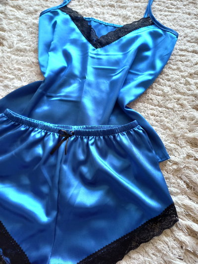 CORTO SATEN - AZUL -