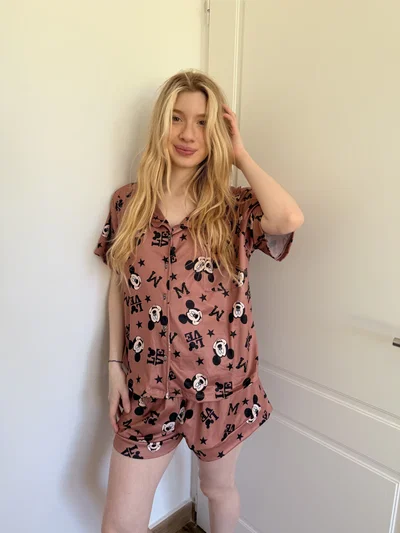 CAMISERO CORTO MICKEY CHOCOLATE -MODAL-