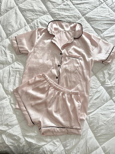 CAMISERO CORTO ROSA CLARO -SATEN-