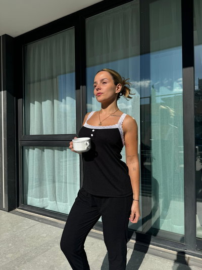 MORLEY LARGO NEGRO  - MUSCULOSA -