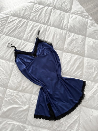 CAMISOLIN ACETATO - AZUL -