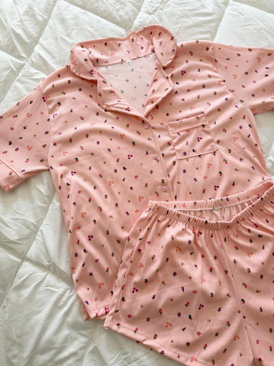 CAMISERO CORTO FLORES ROSA -MORLEY-