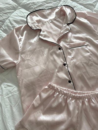 CAMISERO CORTO ROSA CLARO -SATEN-