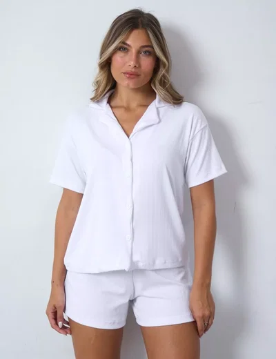 Camiseros cortos jaquard LINEA PREMIUM Blanco 