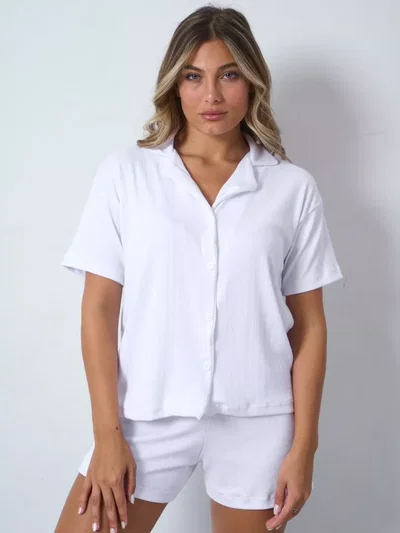 Camiseros cortos jaquard LINEA PREMIUM Blanco 