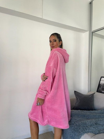 MAXI BUZO MANTA CORDERITO - ROSA CHICLE -