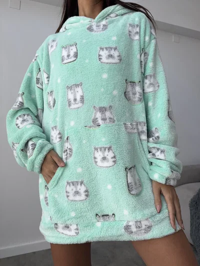 MAXI BUZO POLAR SOFT ANIMALITOS - VERDE -