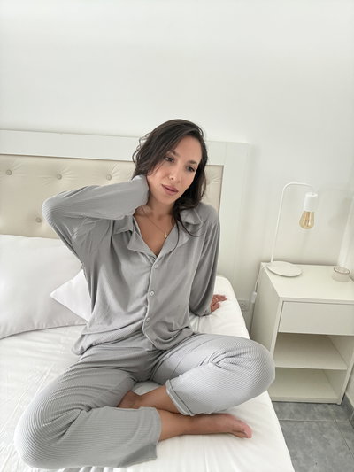 CAMISERO LARGO GRIS MEDIO -MORLEY-