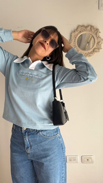 BUZO CHOMBA ARG 3 ESTRELLAS CELESTE