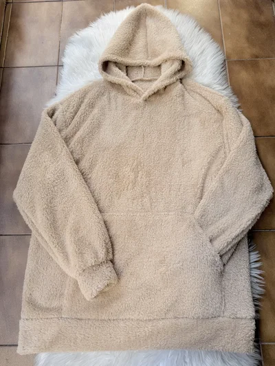 MAXI BUZO CORDERITO - BEIGE -