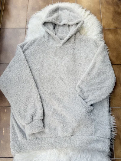 MAXI BUZO CORDERITO - GRIS -