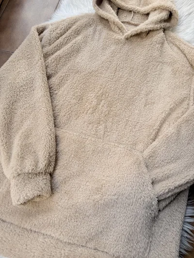 MAXI BUZO CORDERITO - BEIGE -