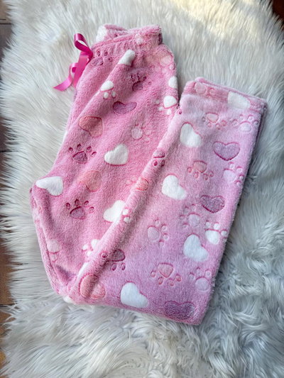 PANTALON POLAR SOFT LUMI CORAZONES Y HUELLITAS - ROSA-