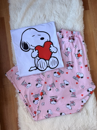 LARGO ANIMADO SNOOPY ROSA