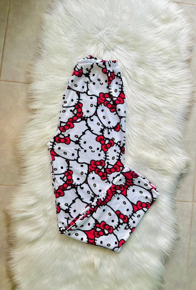 PANTALON PLUSH KITTY BLANCO