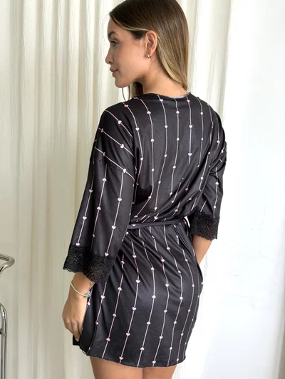 BATA CUTE - NEGRO CORAZONES -