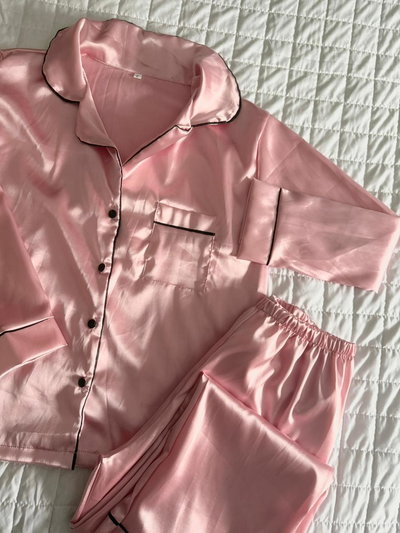 CAMISERO LARGO ROSA - SATEN- 