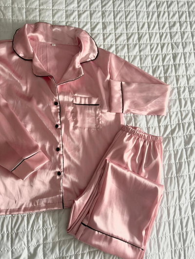 CAMISERO LARGO ROSA - SATEN- 